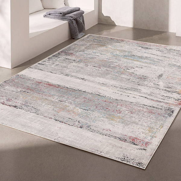 5’ x 8’ Gray Abstract Irregular Blocks Area Rug