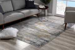 2’ x 12’ Gray Mod Distressed Strokes Runner Rug