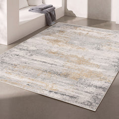 4’ x 6’ Gray Mod Distressed Strokes Area Rug