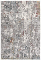 2’ x 12’ Gray and Ivory Abstract Runner Rug