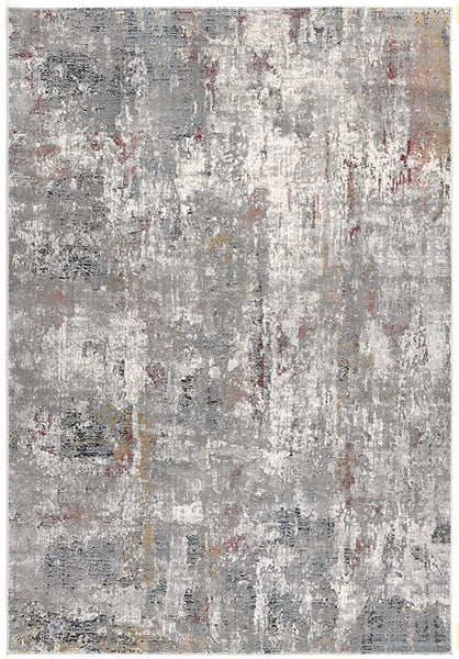 2’ x 6’ Gray and Ivory Abstract Area Rug