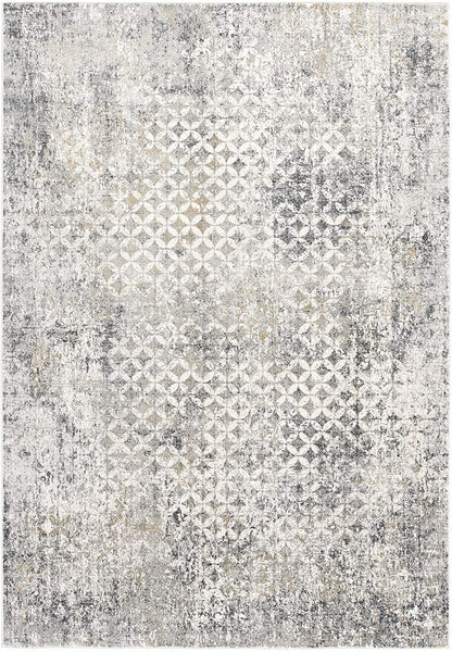 2’ x 12’ Gray and Ivory Distressed Runner Rug