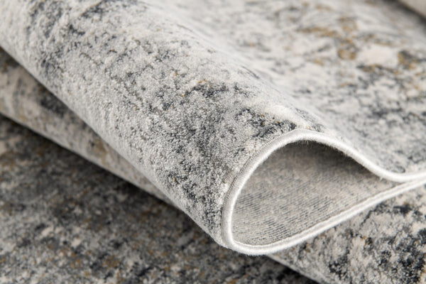 7’ x 10’ Gray and Ivory Distressed Area Rug