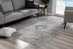 4’ x 6’ Gray Distressed Decorative Area Rug