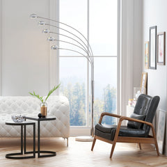 Cosmo Chrome 5 Arm Floor Lamp