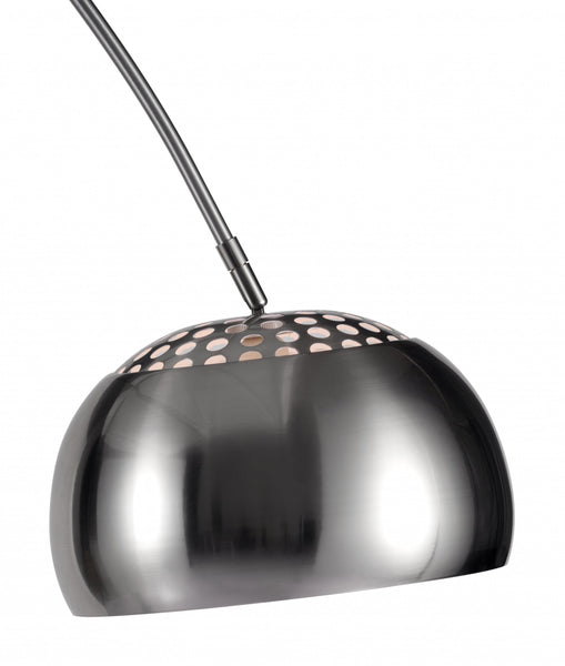 Satin Chrome and Marble Floor Lamp