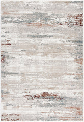 5’ x 8’ Gray and Ivory Abstract Stria Area Rug