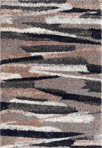 7’ x 9’ Gray and Black Strokes Area Rug