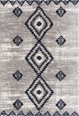 3’ x 5’ Gray and Navy Boho Chic Area Rug