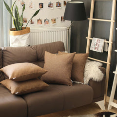 Set of 4 Brown Textured Pillow Covers