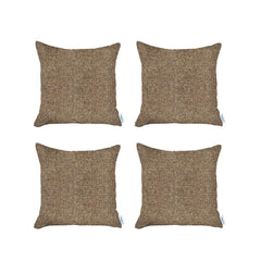 Set of 4 Brown Textured Pillow Covers