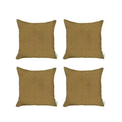 Set of 4 Yellow Textured Pillow Covers