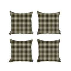 Set of 4 Pale Yellow Houndstooth Pillow Covers