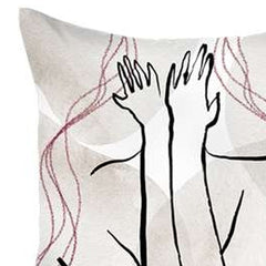 Set of 4 White Boho Chic Printed Pillow Covers