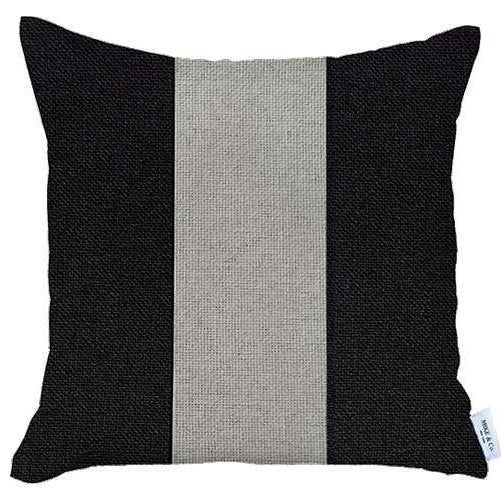 Set of 2 Black and White Center Pillow Covers