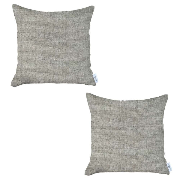 Set of 2 White Textured Pillow Covers