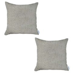 Set of 2 White Textured Pillow Covers