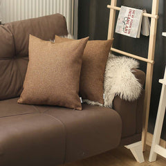 Set of 2 Brown Textured Pillow Covers