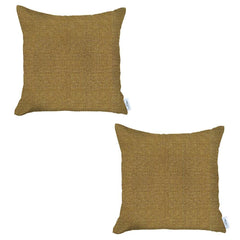 Set of 2 Yellow Textured Pillow Covers
