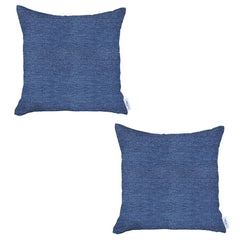 Set of 2 Blue Textured Pillow Covers