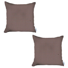 Set of 2 Red Houndstooth Pillow Covers
