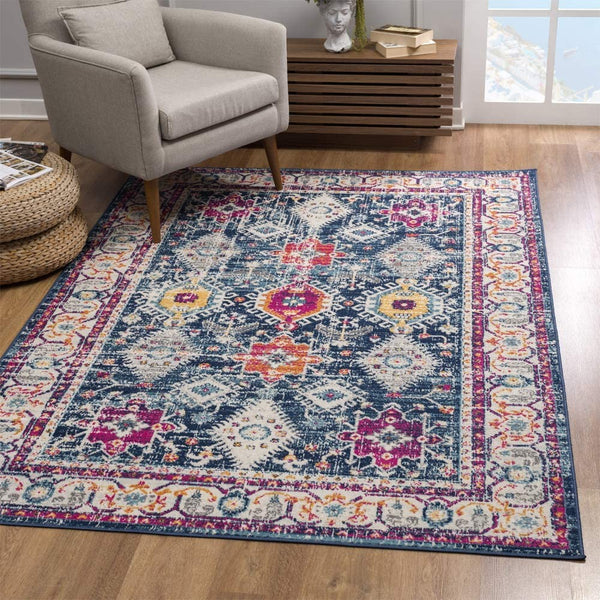 2’ x 18’ Navy Traditional Decorative Runner Rug