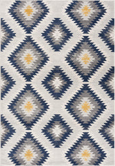 2’ x 12’ Blue and Gray Kilim Pattern Runner Rug