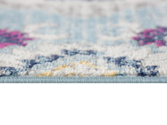 7’ x 10’ Blue Distressed Medallion Area Rug