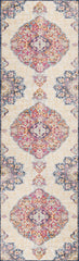 2’ x 10’ Cream Decorative Medallion Runner Rug