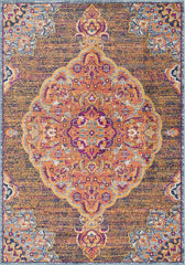 2’ x 12’ Rustic Orange Medallion Runner Rug