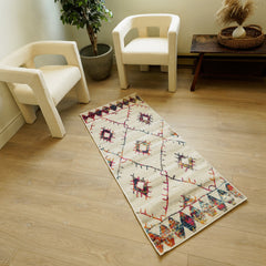 2’ x 13’ White Berber Pattern Runner Rug
