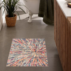 3’ x 5’ Cream Celestial Burst Abstract Area Rug
