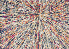 8’ x 11’ Cream Celestial Burst Abstract Area Rug