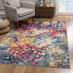 3’ x 5’ Multicolored Abstract Painting Area Rug