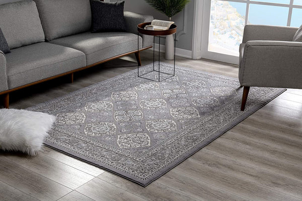 5’ x 8’ Gray Decorative Pattern Area Rug