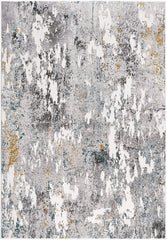 7’ x 10’ Gray Distressed Modern Abstract Area Rug