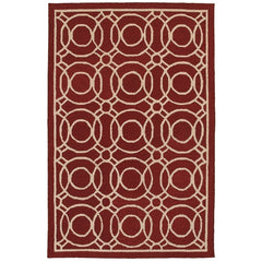5’ x 8’ Red Geometric Trellis Area Rug