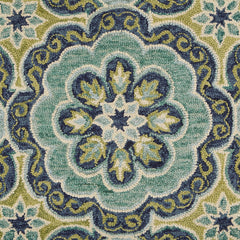 8’ x 10' Green Floral Artwork Area Rug