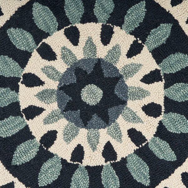 4’ Round Blue Floral Bloom Area Rug