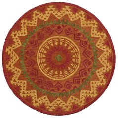4’ Round Orange Decorative Area Rug