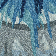 4’ Round Blue Colorburst Area Rug