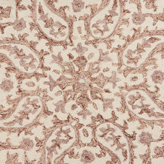 4’ Round Brown Traditional Paisley Area Rug