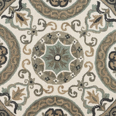 4’ Round Gray Ornate Medallion Area Rug
