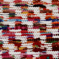 6’ Round White Braided Chindi Area Rug