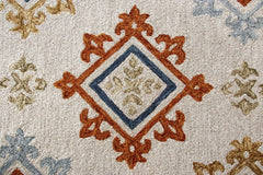 5’ x 7’ Cream and Orange Ornate Diamond Area Rug