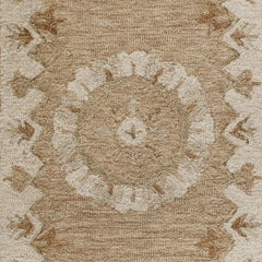 2’ x 7’ Tan Retro Modern Medallion Runner Rug
