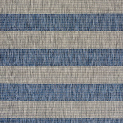 5’ x 7’ Navy Stripes Indoor Outdoor Area Rug