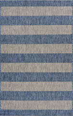 8’ x 10’ Navy Stripes Indoor Outdoor Area Rug