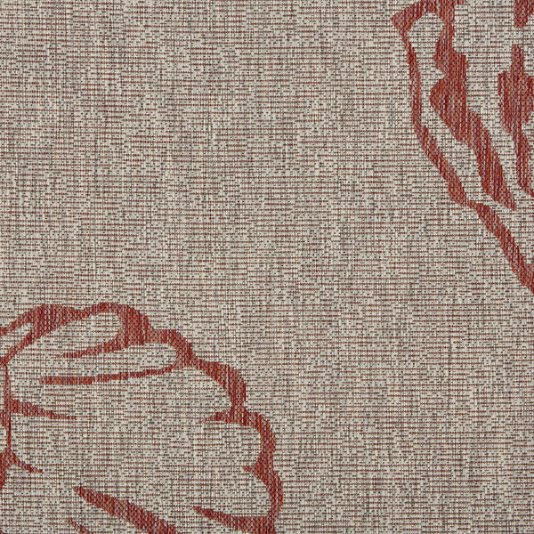 8’ x 9’ Red and Beige Seashell Area Rug