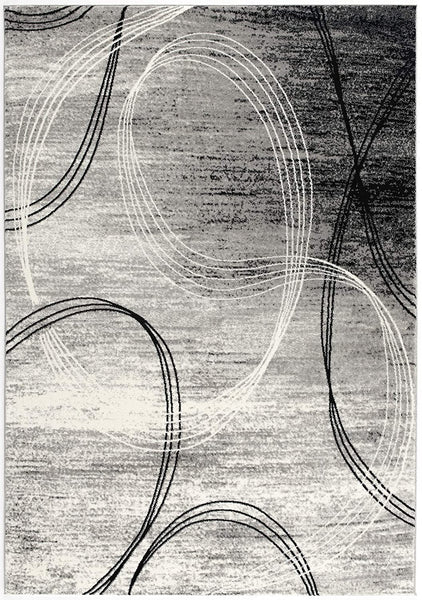 2’ x 5’ Gray Distressed Swirls Area Rug